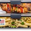 Clear Airtight Rectangular Food Storage Containers with Dark Grey Lids, Set of Two