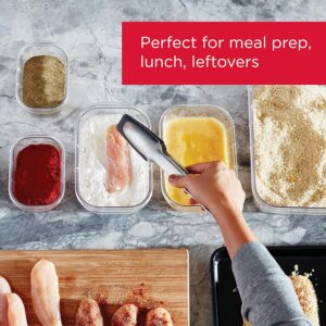Clear Airtight Rectangular Food Storage Containers with Dark Grey Lids, Set of Two - Image 3