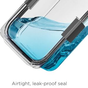 Clear Airtight Rectangular Food Storage Containers with Dark Grey Lids, Set of Two - Image 4
