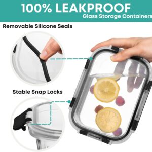 Clear Glass Food Storage Containers with Black Lids - Image 6