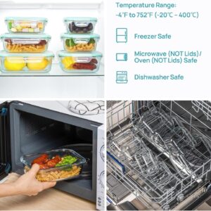 Clear Glass Food Storage Containers with Mint Green Airtight Lids, 8 Pack - Image 5