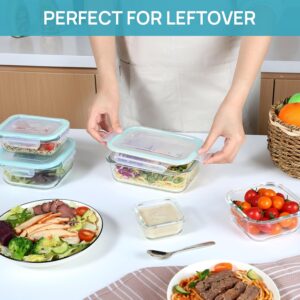 Clear Glass Food Storage Containers with Mint Green Airtight Lids, 8 Pack - Image 7