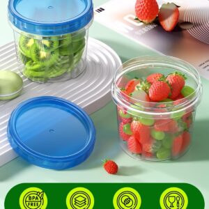 Clear Plastic Food Storage Containers with Blue Twist Lids - Image 3