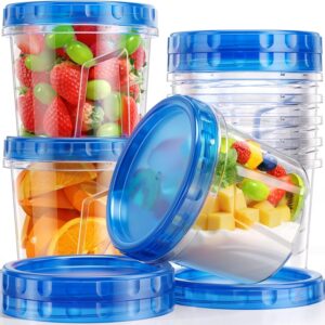 Clear Plastic Food Storage Containers with Blue Twist Lids