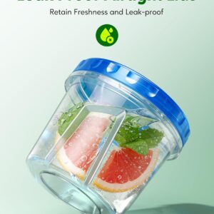 Clear Plastic Food Storage Containers with Blue Twist Lids - Image 4