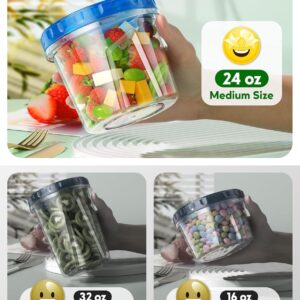 Clear Plastic Food Storage Containers with Blue Twist Lids - Image 5