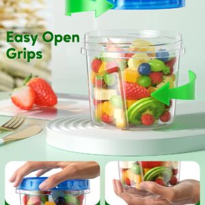 Clear Plastic Food Storage Containers with Blue Twist Lids - Image 6