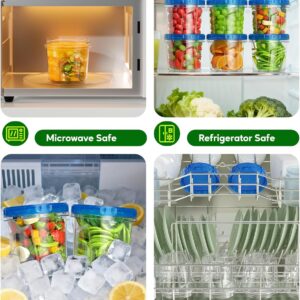 Clear Plastic Food Storage Containers with Blue Twist Lids - Image 7