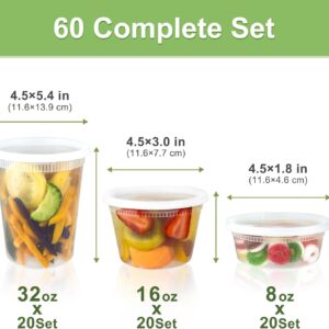 Clear Plastic Round Food Storage Containers with Lids - Image 3