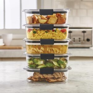 Clear Rectangular Food Storage Containers With Dark Gray Lids, Set of Five - Image 2