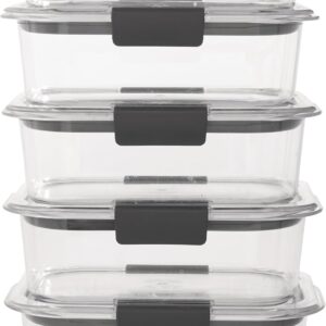 Clear Rectangular Food Storage Containers With Dark Gray Lids, Set of Five - Image 3