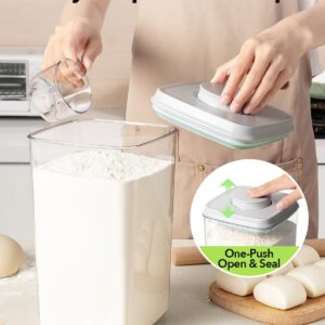 Clear Rectangular Airtight Food Storage Containers with White Lids and Scoops, 4.2 Quart - Image 2