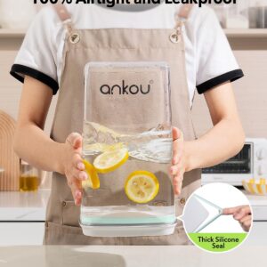 Clear Rectangular Airtight Food Storage Containers with White Lids and Scoops, 4.2 Quart - Image 3
