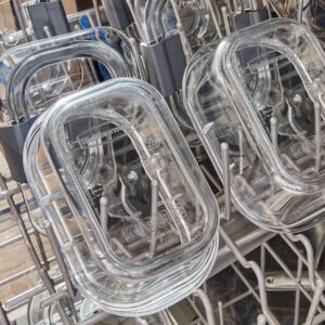 Clear Rectangular Food Storage Containers With Dark Gray Lids, Set of Five - Image 6