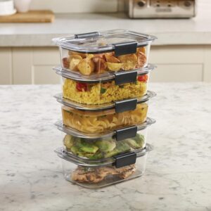 Clear Rectangular Food Storage Containers With Dark Gray Lids, Set of Five - Image 7