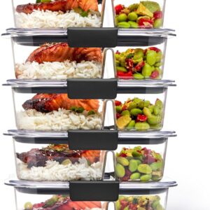 Clear Rectangular Food Storage Containers With Dark Gray Lids, Set of Five - Image 9