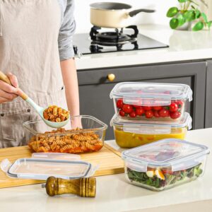 Four Pack 63 Ounce Glass Food Storage Containers With Airtight Lids - Image 2