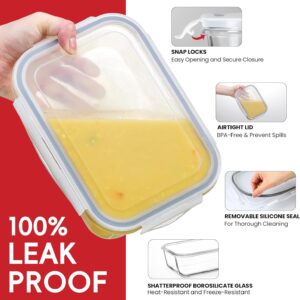 Four Pack 63 Ounce Glass Food Storage Containers With Airtight Lids - Image 5