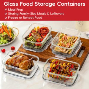 Four Pack 63 Ounce Glass Food Storage Containers With Airtight Lids - Image 6