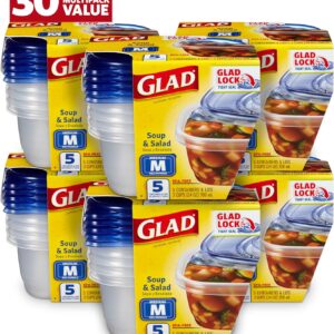 Glad Medium Rectangle Soup Salad Food Storage Containers with Lids, 5 Count - Image 21