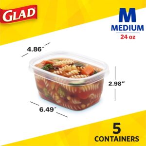 Glad Medium Rectangle Soup Salad Food Storage Containers with Lids, 5 Count - Image 3
