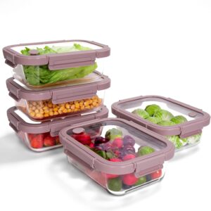 Clear Glass Food Storage Containers with Gray Lids - 10-Pack Rectangular Meal Prep Set - Image 10