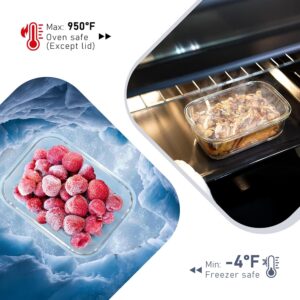 Clear Glass Food Storage Containers with Gray Lids - 10-Pack Rectangular Meal Prep Set - Image 4