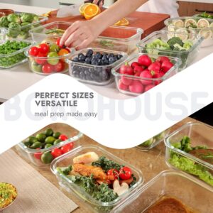 Clear Glass Food Storage Containers with Gray Lids - 10-Pack Rectangular Meal Prep Set - Image 7