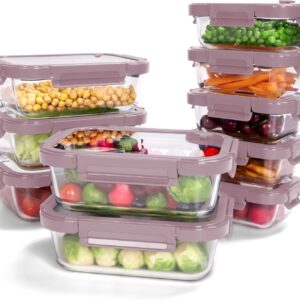 Clear Glass Food Storage Containers with Gray Lids - 10-Pack Rectangular Meal Prep Set - Image 9