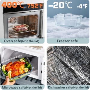 Stackable Clear Glass Food Storage Containers with Gray Lids - Image 4