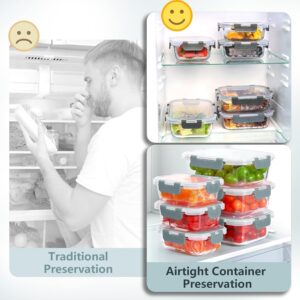 Stackable Clear Glass Food Storage Containers with Gray Lids - Image 5