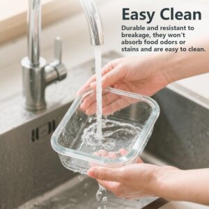 Stackable Clear Glass Food Storage Containers with Gray Lids - Image 6