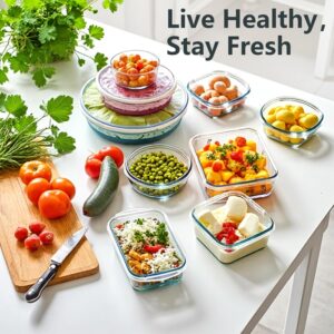 Stackable Clear Glass Food Storage Containers with Gray Lids - Image 7