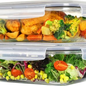 Two Pack Rectangular Glass Food Storage Containers with Airtight Lids - Image 12