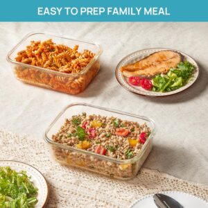 Two Pack Rectangular Glass Food Storage Containers with Airtight Lids - Image 2