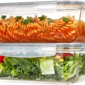 Two Pack Rectangular Glass Food Storage Containers with Airtight Lids