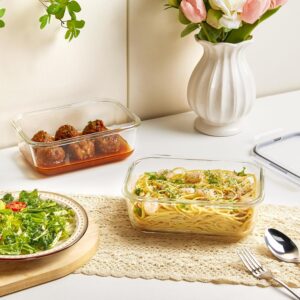 Two Pack Rectangular Glass Food Storage Containers with Airtight Lids - Image 5