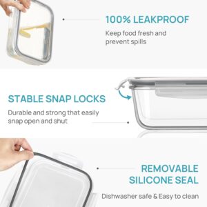 Two Pack Rectangular Glass Food Storage Containers with Airtight Lids - Image 6