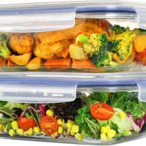 Two Pack Rectangular Glass Food Storage Containers with Airtight Lids - Image 8