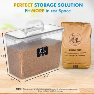 Clear Plastic Food Storage Containers Set of Two 11L with Handles - Image 3