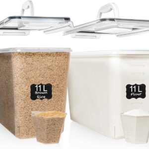 Two Piece 11L Clear Plastic Food Storage Containers with Handles